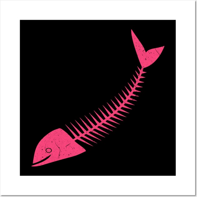 Fishbones - pink Wall Art by PharaohCloset